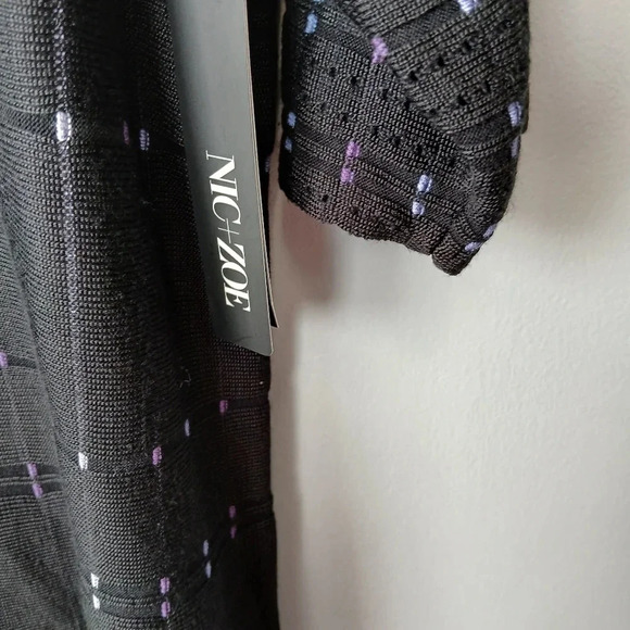 Nic & Zoe Flashing Lights midi dress 1X black purple NWT - Picture 6 of 10
